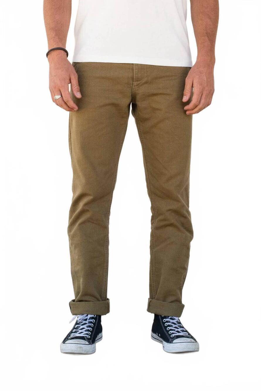 NEW FREENOTE CLOTH workers chino slim fit 14 ounce pants in slub tan
